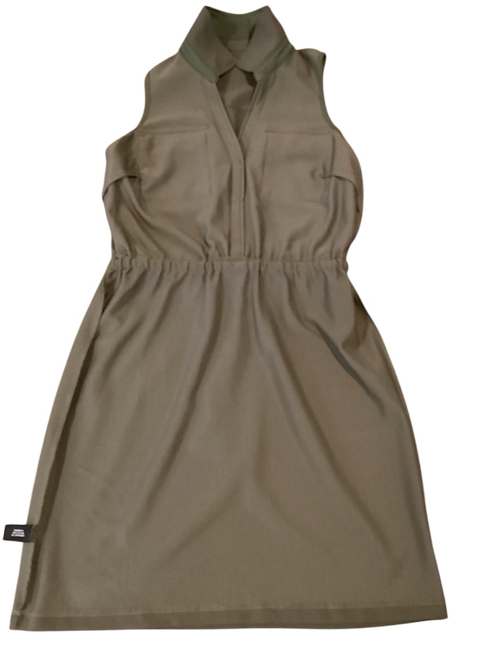 Boston Proper Beyond Travel Drawstring Utility Dress Olive Green sz S - Picture 6 of 12